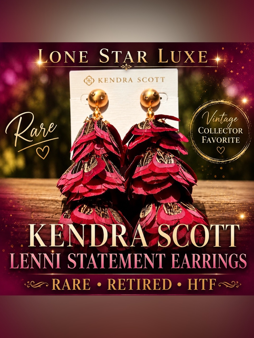 Kendra Scott Lenni Statement Earrings – Rare/HTF Vintage ❤️